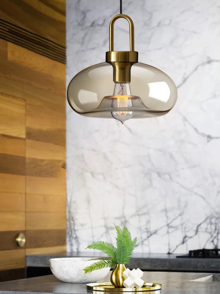 Nordic Single Head Glass Pendant Lamp - Creative Personality Restaurant Light