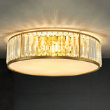 Modern Geometric Crystal Ceiling Light - Round & Square LED Lamp for Bedroom