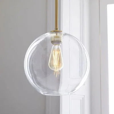 Gradient Glass Ball Design Lamp Pendant Lighting Transparent Round Droplight Edison Bubble Spherical Hanging Lights Bedroom
