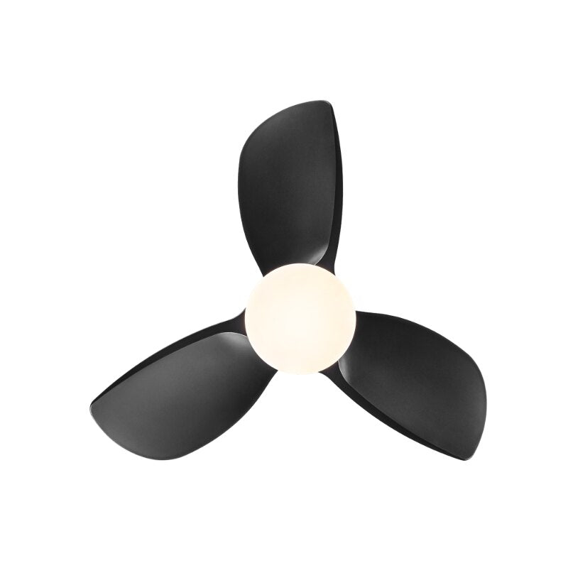 28 In Intergrated LED Ceiling Fan Lighting with Black ABS Blade Black ABS