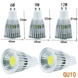 10-Pack Low Voltage Dimmable COB LED Spotlight Bulbs (DC 12V-24V | 6W/9W/12W) - GU10, MR16, E27 High-Power Bulbs in Warm & Cold White