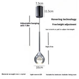 Modern Moon Pendant Light - Luxury LED Bedroom Chandelier with Crystal Accents