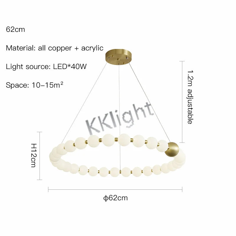 Modern All Copper LED Chandelier Ligthing Lustre Living Dining Room kitchen Art Decor Pendant Lights Indoor Hanging Lamp Fixture