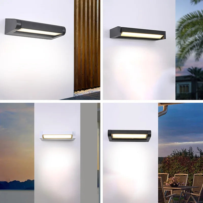 Adjustable Angle Outdoor Waterproof LED Wall Lamp (Aluminum, Hardwired) - Modern Minimalist Exterior Sconce Light Fixture for Garden, Porch & Patio