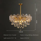 2025 Modern Light Luxury Led Lotus Flower Crystal Ceiling Chandelier For Living Room Bedroom Restaurant Hall Pendant Lamp Lustre