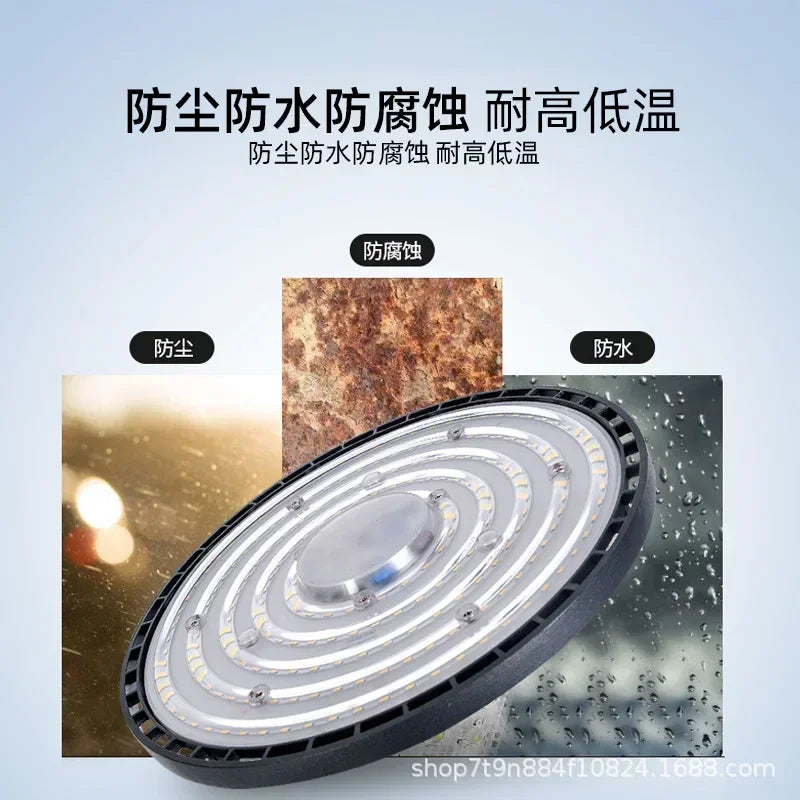UFO High Bay LED Light (100W/150W/200W) 220V - Super Bright Industrial Warehouse & Garage Ceiling Light (Warm/Cool White)