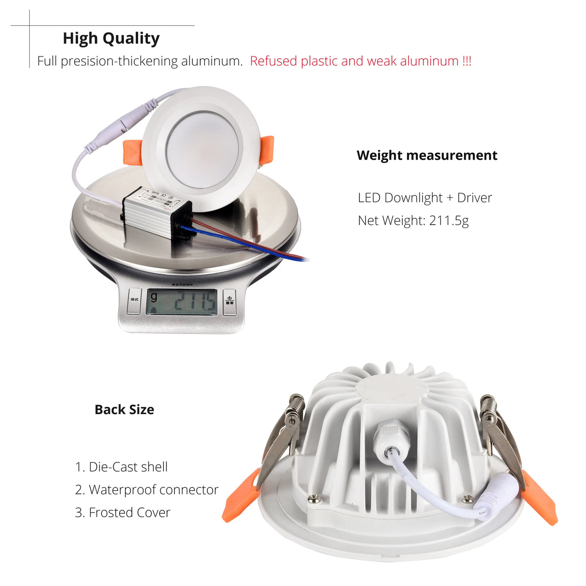 Spot LED IP65 Waterproof Fire-proof Downlight Lamp 5W 7W 9W 12W 15W Ceiling Light