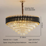Modern Luxury Crystal LED Chandelier E14 Ceiling Pendant Light for Villa Hotel Lobby Living Dining Bedroom Indoor Decor Lighting