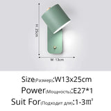 Nordic Macaron Wall Sconce Rotatable With Switch TV Background Wall Lights Modern Bedroom Bedside Aisle Home Reading Wall Lamps