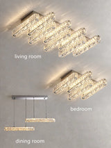 Modern Foyer Luxury 3 Dimmable Ceiling Chandelier Light Lustre K9 Crystal Liner Ceiling Lamp Indoor Lighting Decors Led Luminaire