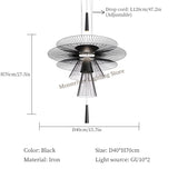 Modern Flying Saucer Hanging Lamps for Ceiling Luxury Metal Pendant Lights Restaurant INS LED Chandelier Loft Home Decorations