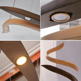 Modern Wooden Pendant Light LED Hanging Lamp Fixture for Living Dining Room Exhibition HaIl lndoor Decor Lighting Ceiling Lamps