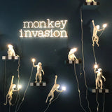 Nordic Resin Monkey Wall Lamp, Creative Animal Rope Light for Kids Room, Restaurant, Bar & Corridor Decoration