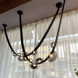 Minimalist Leather Glass Designer LED Ceiling Chandelier Living Dining Room Bar Hotel Exhibition Hall Bedroom Home Decor Lamps