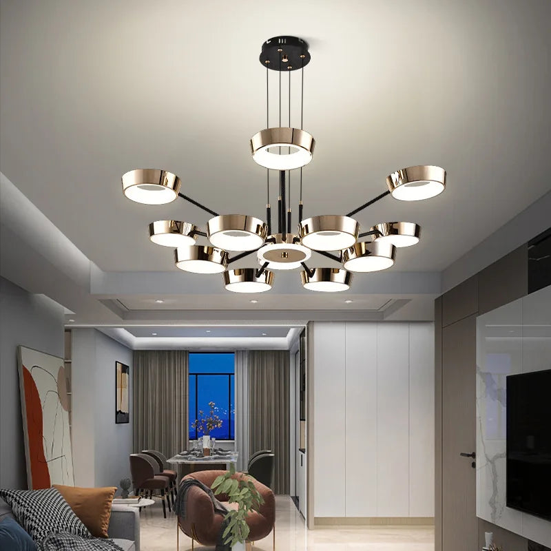 Modern chandelier bedroom living room led pendant light kitchen dining room lighting height adjustable ceiling chandelier