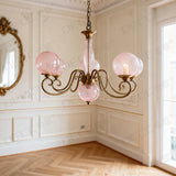 French Retro Living Room Chandelier Rustic American Vintage Dining Room Light Luxury Bedroom Glass Princess Ceiling Lamp