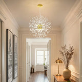 Modern Sputnik Firework Crystal Pendant Lighting 8-Light Gold Chandelier for Dining Room Living Room Bedroom Restaurant