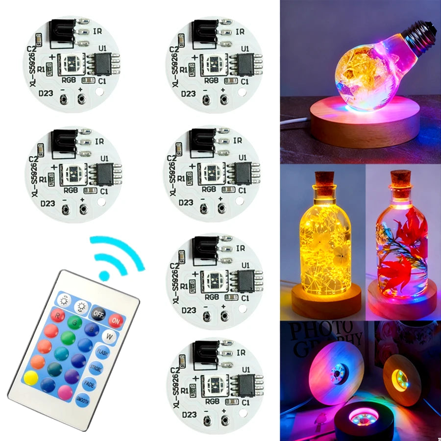 5V RGB LED USB Light Plate Set (1–10 Pcs) - Wireless Remote & Linkage Control COB Chip