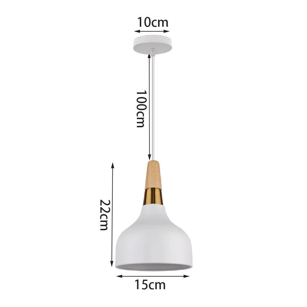Loft Modern Pendant Light Wood Nordic Hanging Lamp Kitchen Lighting Fixture Industrial Chandelier Hanglamp Living Room Luminaire