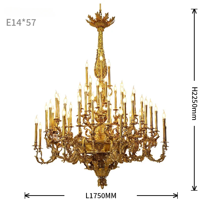Mid Century Big Pendant Light Baroque Bronze Lamp Church Copper High End Lighting Royal Antique Brass Chandelier