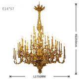 Mid Century Big Pendant Light Baroque Bronze Lamp Church Copper High End Lighting Royal Antique Brass Chandelier