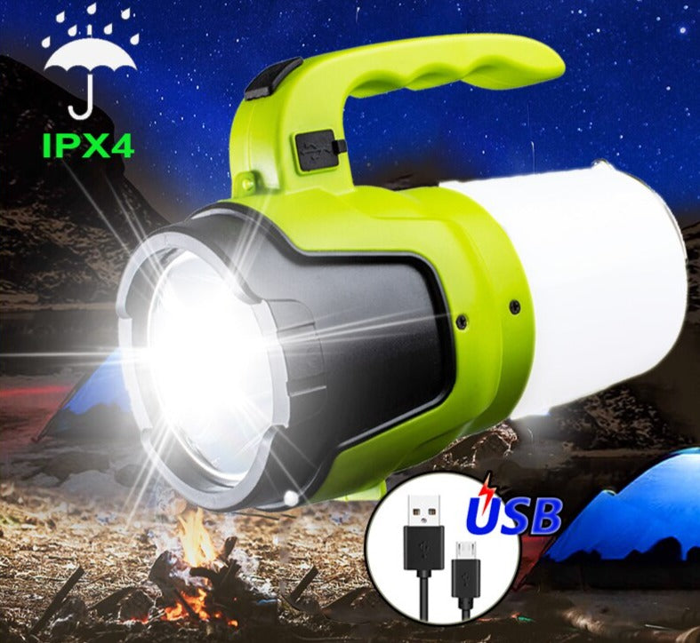 Portable LED Flashlight 5 Modes USB Rechargeable Waterproof Searchlight Long Range Outdoor Hiking Lamp Torch as Power Bank