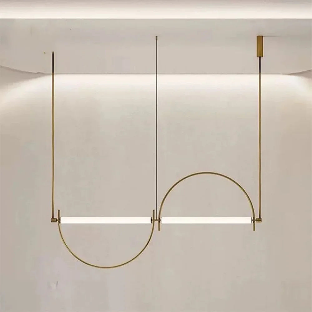 Minimalist LED Hanging Chandelier - Modern Pendant Light for Living Room & Office