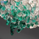 Modern Green Crystal LED Ceiling Light - Luxury Flush Mount Chandelier Lighting Fixture for Living Room, Bedroom & Hotel Decor