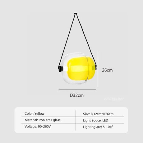 Nordic Led Colorful Glass Pendant Light Modern Fashion Czech Capsule Design Restaurant Kitchen Hanging lamp Bar Bedroom Fixtures
