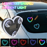 Universal Solar Heart-Shaped RGB LED Car Atmosphere Light - Dynamic Gradient Interior Ambient Decoration Lamp & Vehicle Accessory