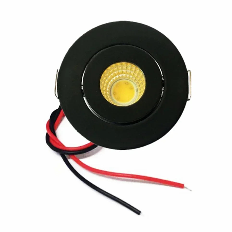 12V Mini COB LED Recessed Downlight - 3W Drive-Free Adjustable Spotlight