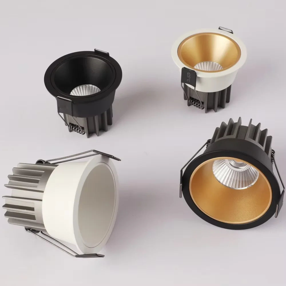 Dimmable Led Downlight Recessed Ceiling Lamp Spotlight Aluminum COB 110V 220V Home Office Store Spot led Hole 65/75/90mm