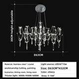 Modern Luxury Crystal Chandelier LED Starry Crystal Chandelier for Villa Parlor Bedroom Living Room Firefly Ceiling Chandeliers