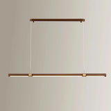 Modern Wooden Long Chandelier Dining Table Decoration Hanging Lamps For Ceiling Copper Walnut Chandelier Kitchen Island Led Ligh
