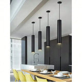 Black LED Pendant Lights GU10 Room Decor Retro Living Room Chandelier Hanging Fixture for Kitchen Table Bedroom Dining Room