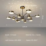 2025 Modern LED Chandelier For Living Room Bedroom Dining Room Kitchen Smart Remote Ceiling Pendant Light Indoor Decorative Lamp