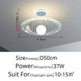 Children's Room Light Creative Space Astronaut Room Pendant Light Cartoon Starry Sky Eye Protection Light Dimmable with Remote