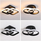 Nordic Black White Led Ceiling Lights For Living Room Dining Room Rings Lamps Kitchen Bedroom Indoor Fixture Lusters Chandeliers