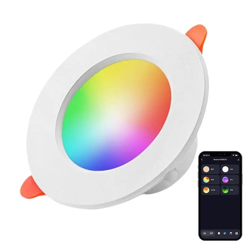 Smart Recessed Lighting WiFi Smart LED Downlight RGB Dimmable Spot LED Lights Kitchen Ceiling Lamp 10W