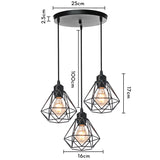 Industrial Pendant Light Led Adjustable Hanging Lamp Shade for Home Kitchen Metal Cage Pendant Lighting for Island Dining Room