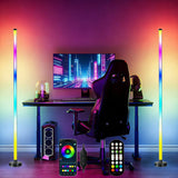 LED Floor Lamp RGB Remote & APP Control Music Sync Corner Lighting Timer Modern Mood Standing Lamp for Living Room Gaming