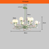 French Living Room Pendant Lamp Modern Minimalist Net Red Glass Chandelier Creative Flower Warm Bedroom Restaurant Home Lighting