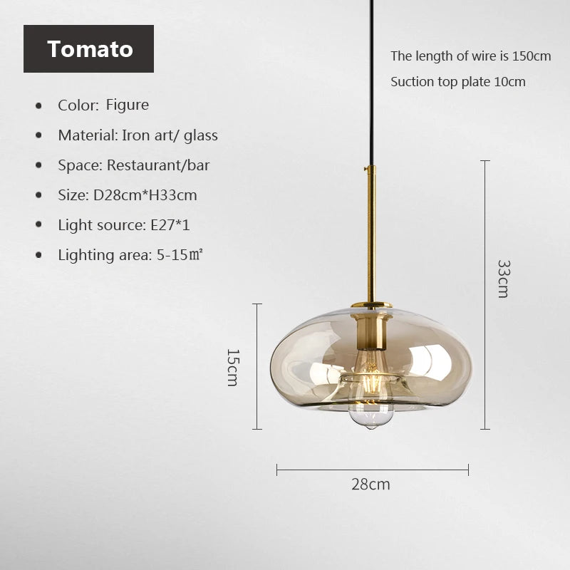 Modern Nordic hanging loft  Glass luster Pendant Light industrial decors Lights Fixtures E27/E26 for Kitchen Restaurant Lamp
