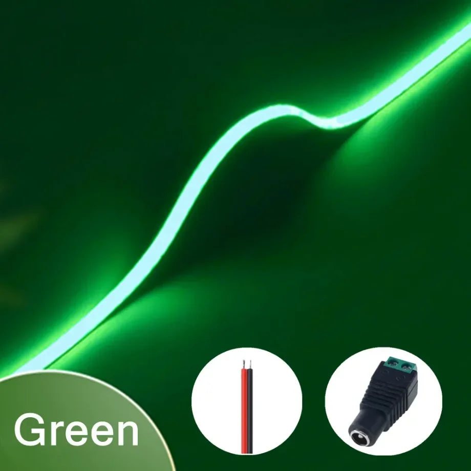 3mm Ultrafine COB LED Strip Light (5m, 400 LEDs/m) - 12V/24V Dimmable Flexible High-Density Tape for TV & Room Accent