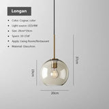 Nordic Glass Pendant Light glass Hanging Lamp Dining Room Chandelier Living Room Bedroom Cafe Study LED Lamps Room Decor Lustre