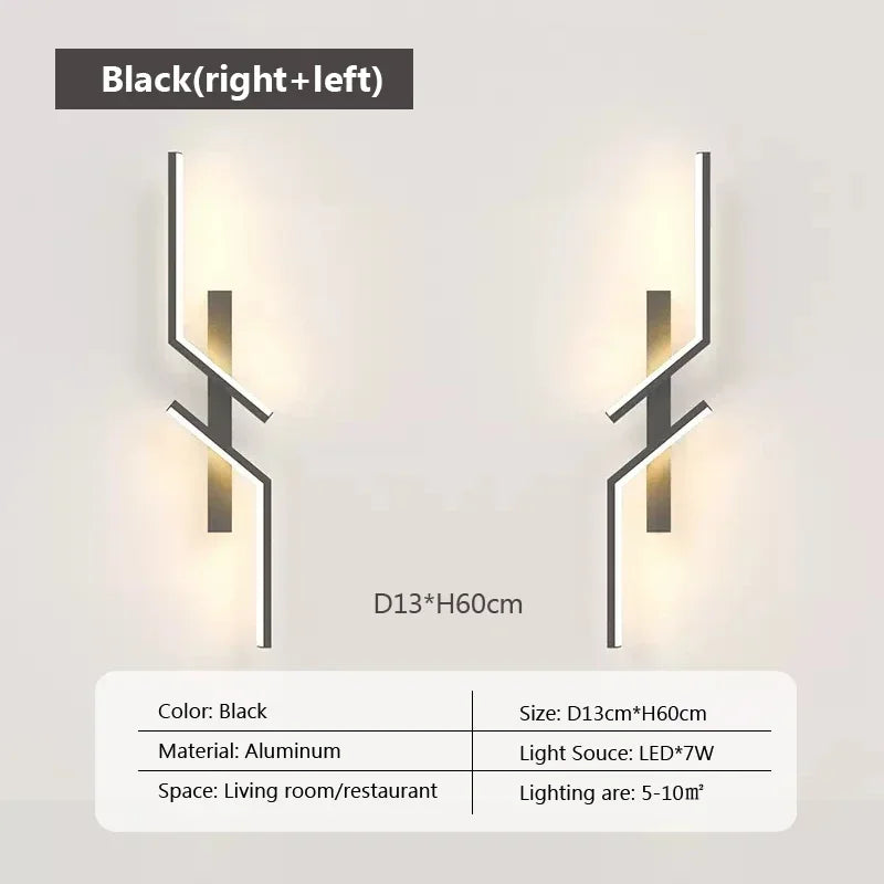 Modern Minimalist LED Strip Wall Lamp - Linear Wall Lighting Fixture for Bedroom Bedside, Living Room TV Background & Sofa Accent Decor