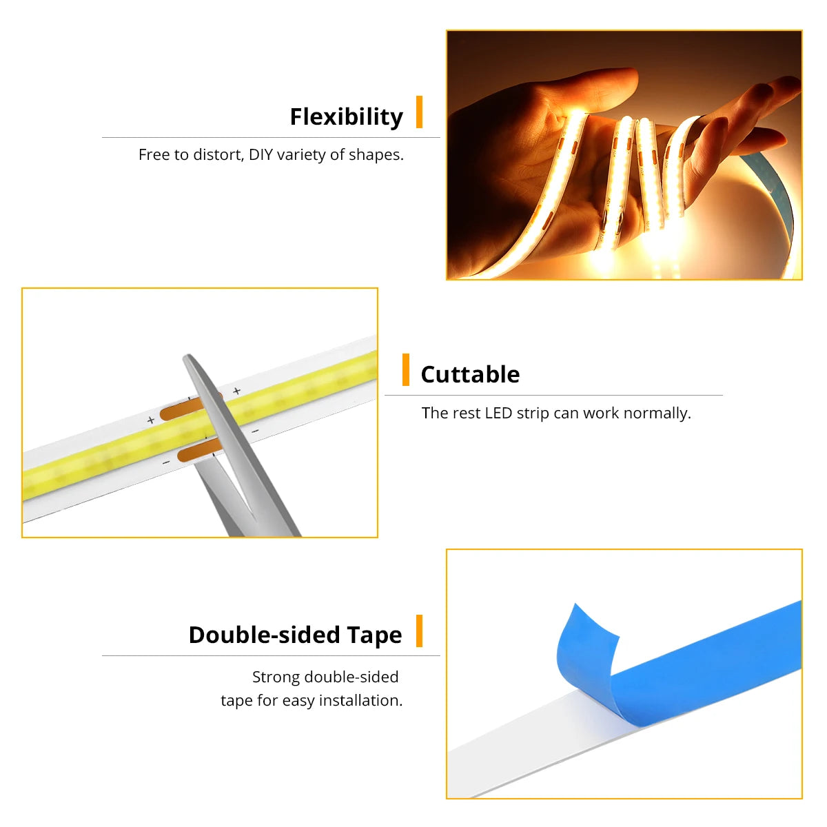 5V USB LED Strip Light COB Hand Sweep Sensor LED Lights For Kitchen Cabinet Cupboard Home Decor Lighting White Natural White