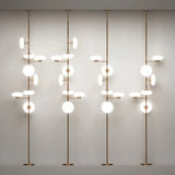 European Creative Minimalist White Glass LED Floor Lamp,Vertical Multi-head Metal Frame Bedside Living Dining Home Decoration