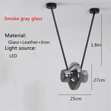 Italy New Designer Luxury Glass LED Pendant Lamp Living Room Bedroom Bar Restaurant Leather Chandelier Interiordecor Lighting