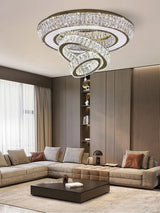 Led Stainless Steel Crystal Ceiling Light 2026 Luxury Home Decoration Round Minimalist Lampara Techo for Bedroom Living Room